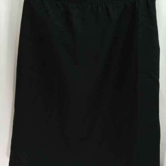 Vintage Donnkenny Black Pencil Skirt Women's Size 14 Elastic Waist Side Pockets - Picture 3 of 7